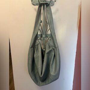 Free People Blue Grey Slouchy Carryall NWOT